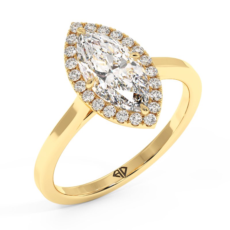 18K Yellow Gold Layla Halo Diamond Engagement Ring