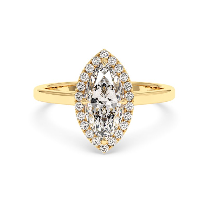 18K Yellow Gold Layla Halo Diamond Engagement Ring