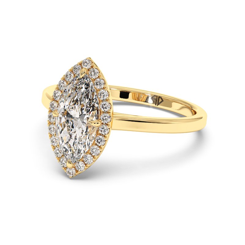 18K Yellow Gold Layla Halo Diamond Engagement Ring