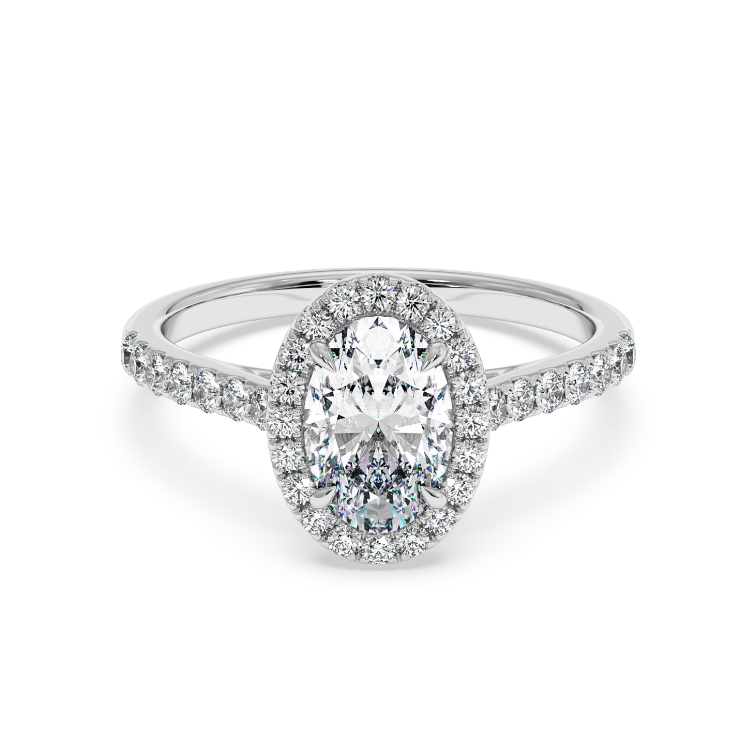 Platinum Marilyn Diamond Shoulder Hidden Halo Engagement Ring