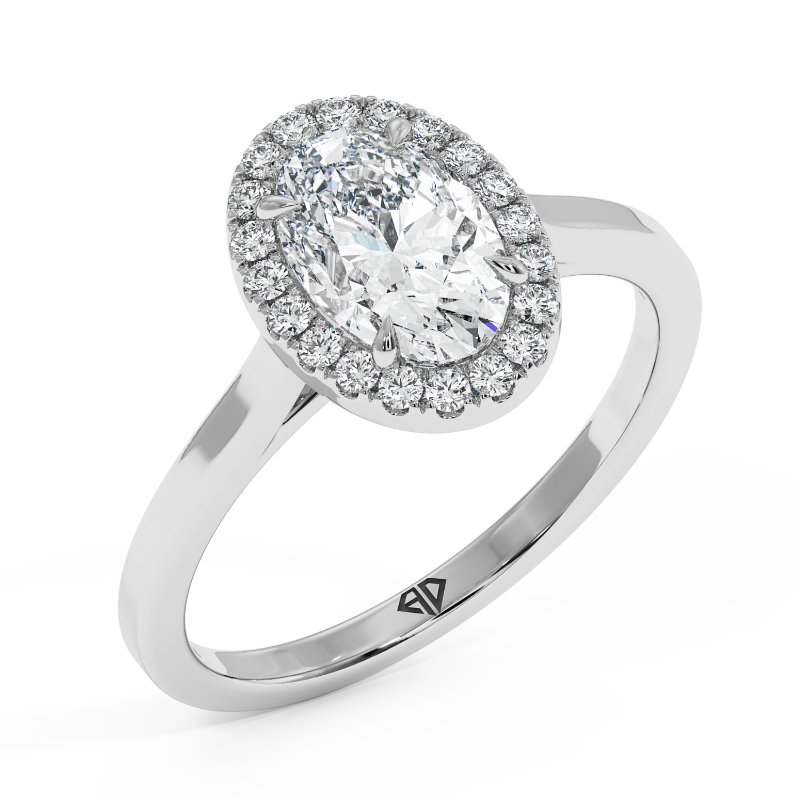 18K White Gold Layla Halo Diamond Engagement Ring