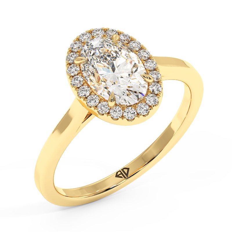 18K Yellow Gold Layla Halo Diamond Engagement Ring