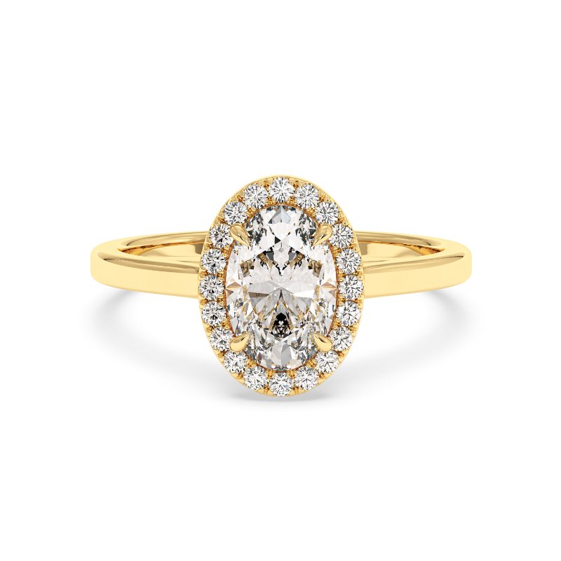 18K Yellow Gold Layla Halo Diamond Engagement Ring