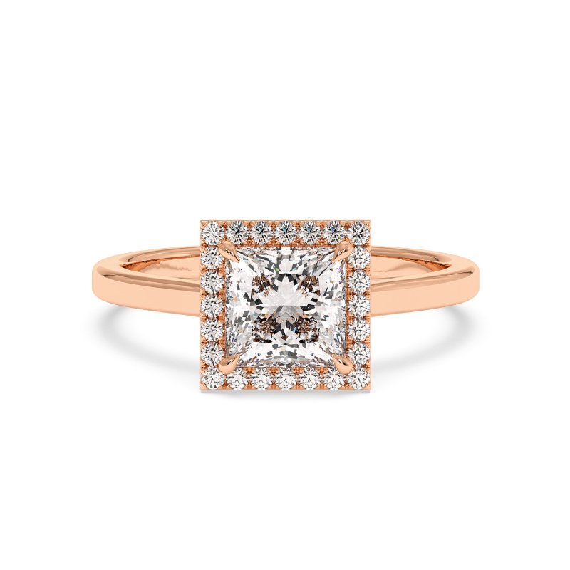 18K Rose Gold Layla Halo Diamond Engagement Ring