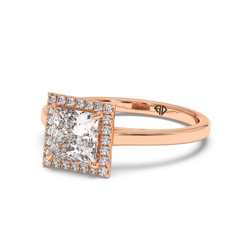 18K Rose Gold Layla Halo Diamond Engagement Ring