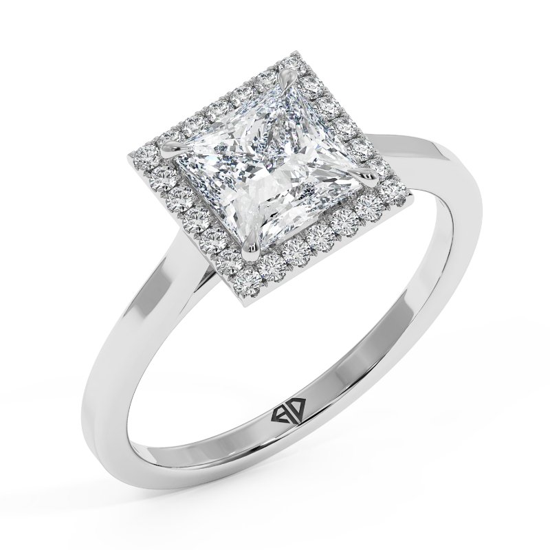 18K White Gold Layla Halo Diamond Engagement Ring