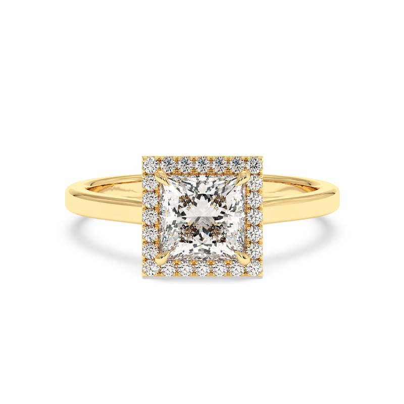 18K Yellow Gold Layla Halo Diamond Engagement Ring