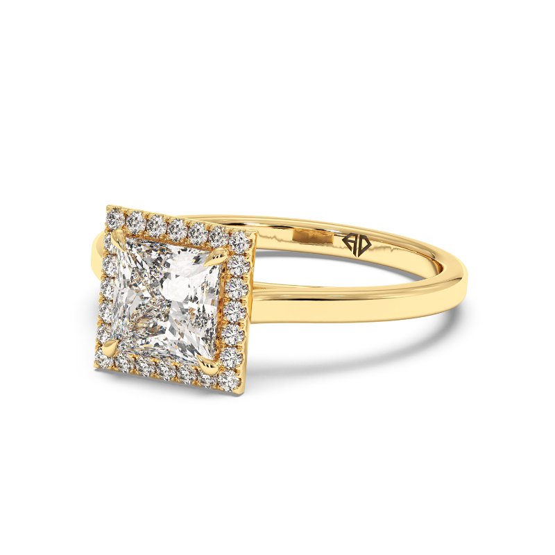 18K Yellow Gold Layla Halo Diamond Engagement Ring