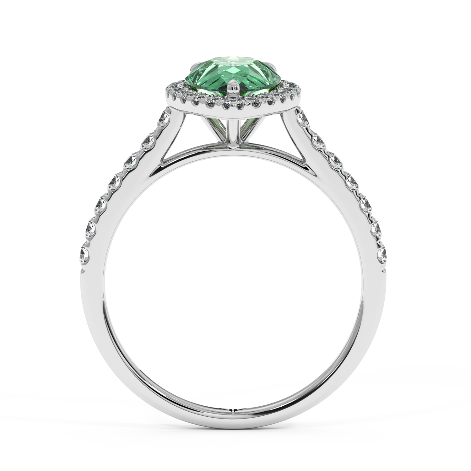 Platinum Marilyn Diamond Shoulder Hidden Halo Engagement Ring