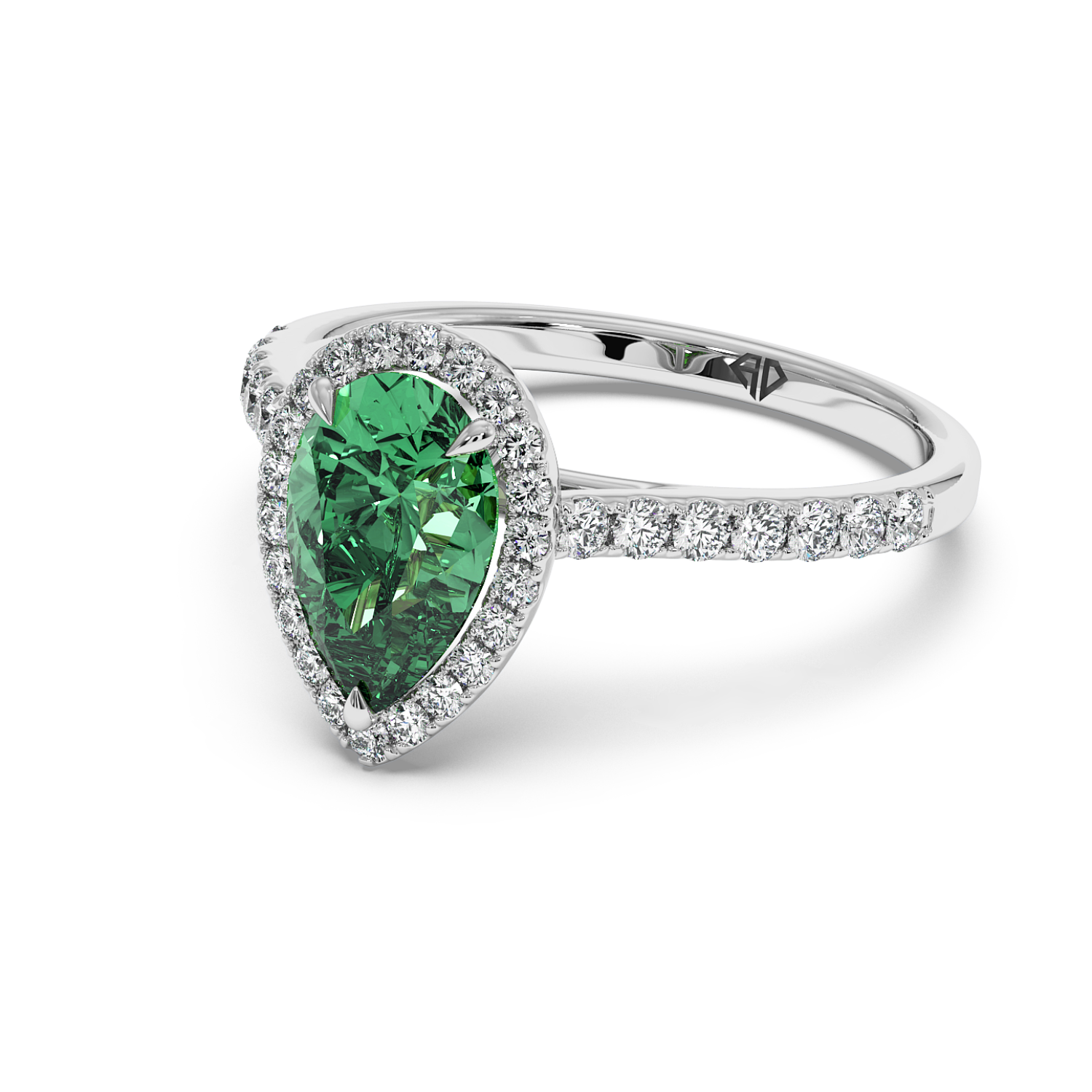 Platinum Marilyn Diamond Shoulder Hidden Halo Engagement Ring