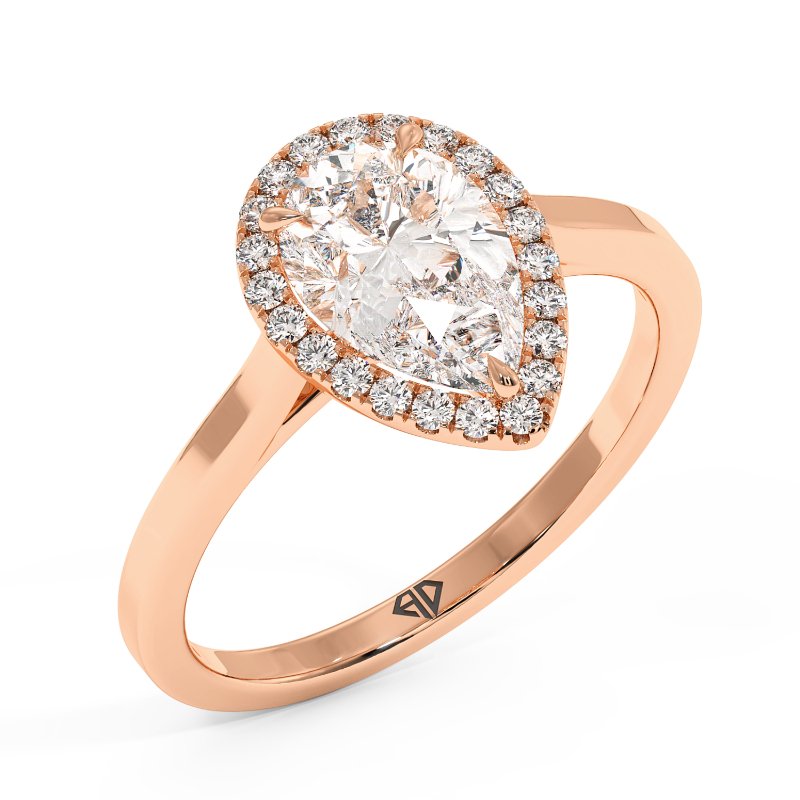 18K Rose Gold Layla Halo Diamond Engagement Ring