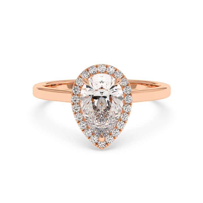 18K Rose Gold Layla Halo Diamond Engagement Ring