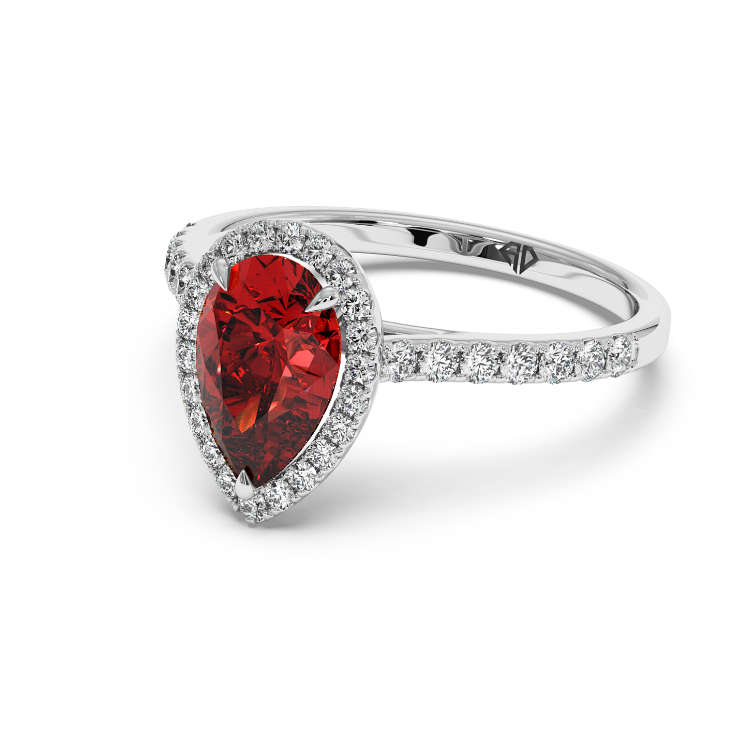 18K White Gold Marilyn Diamond Shoulder Hidden Halo Engagement Ring