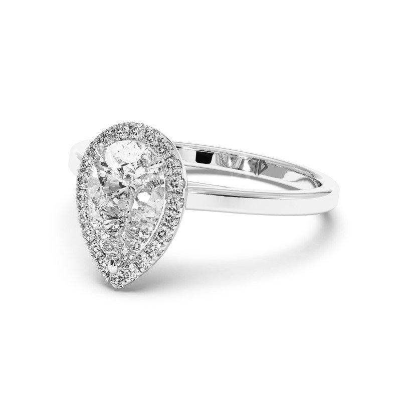 18K White Gold Layla Halo Diamond Engagement Ring