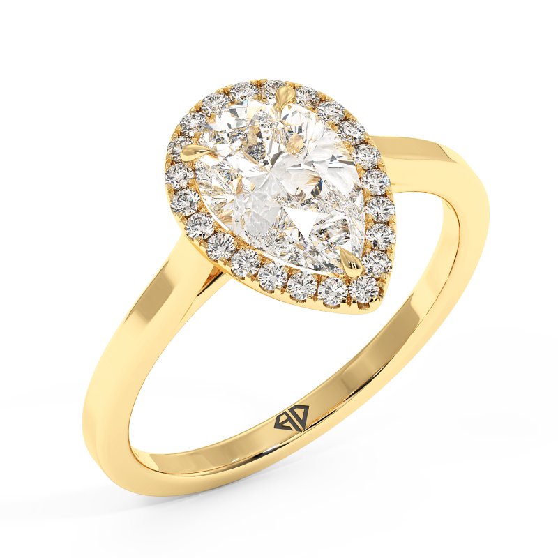 18K Yellow Gold Layla Halo Diamond Engagement Ring