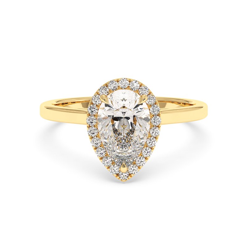 18K Yellow Gold Layla Halo Diamond Engagement Ring