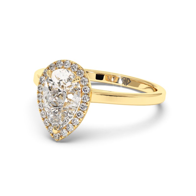 18K Yellow Gold Layla Halo Diamond Engagement Ring