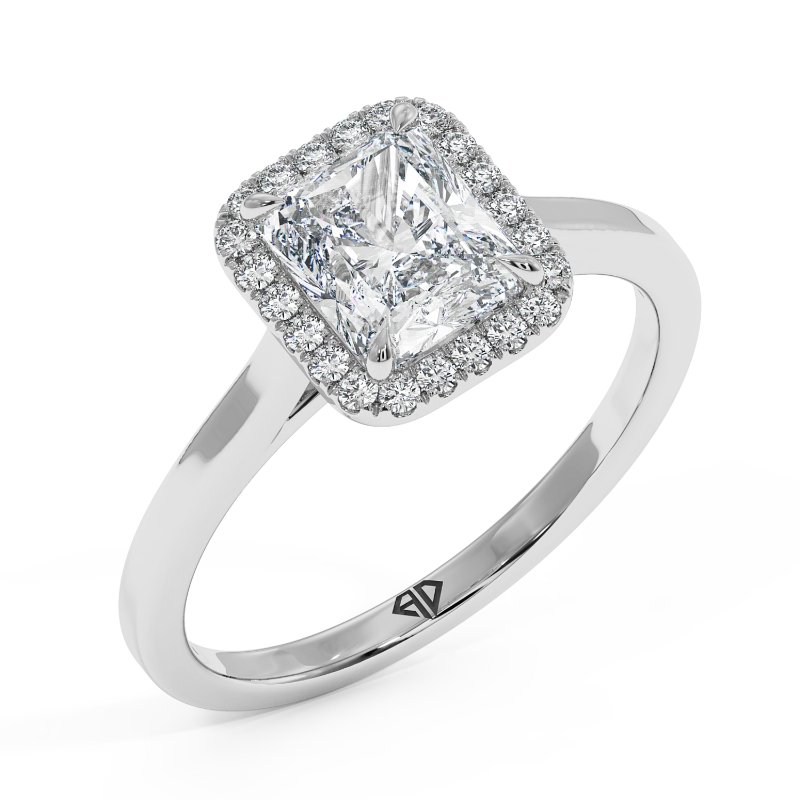 18K White Gold Layla Halo Diamond Engagement Ring