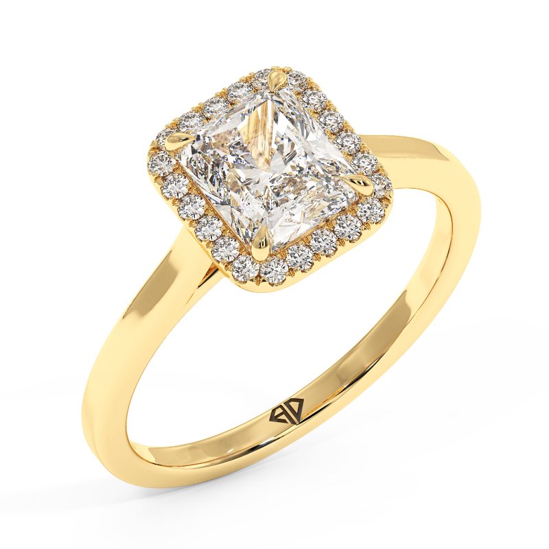 18K Yellow Gold Layla Halo Diamond Engagement Ring