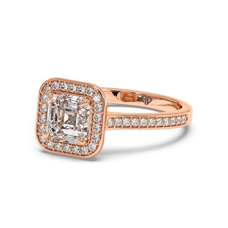18K Rose Gold Lucia Halo Engagement Ring