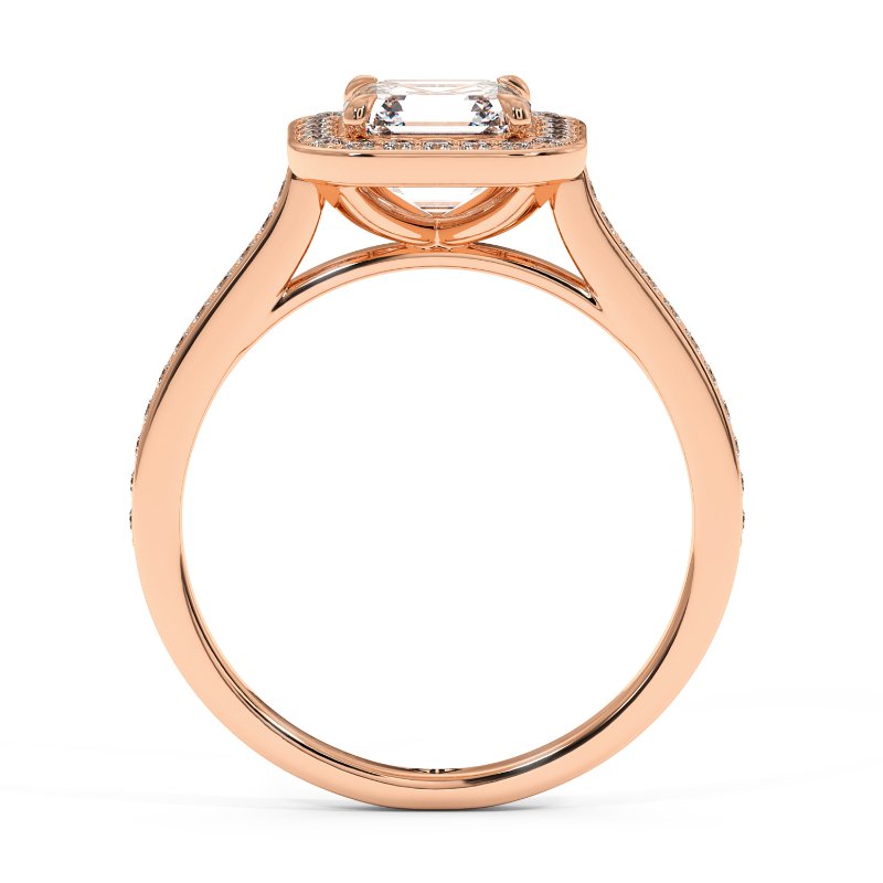 18K Rose Gold Lucia Halo Engagement Ring
