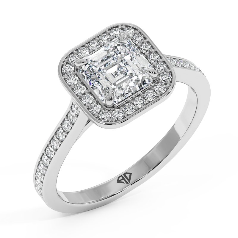 18K White Gold Lucia Halo Engagement Ring