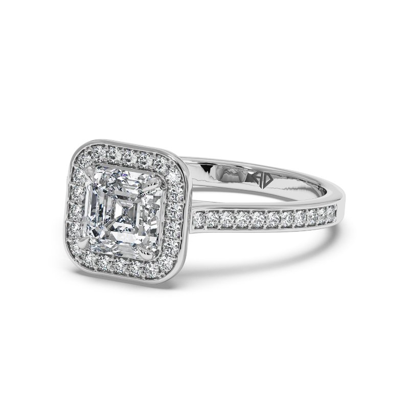 18K White Gold Lucia Halo Engagement Ring