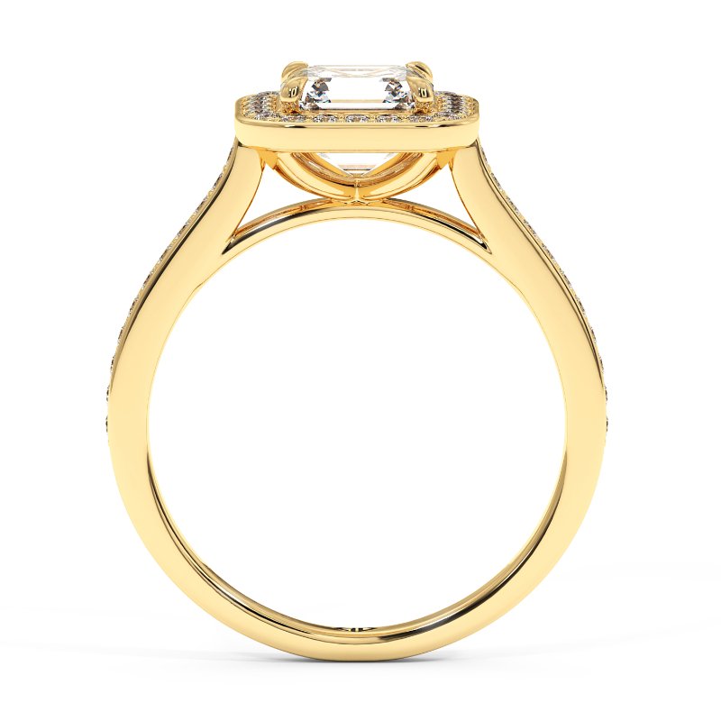 18K Yellow Gold Lucia Halo Engagement Ring