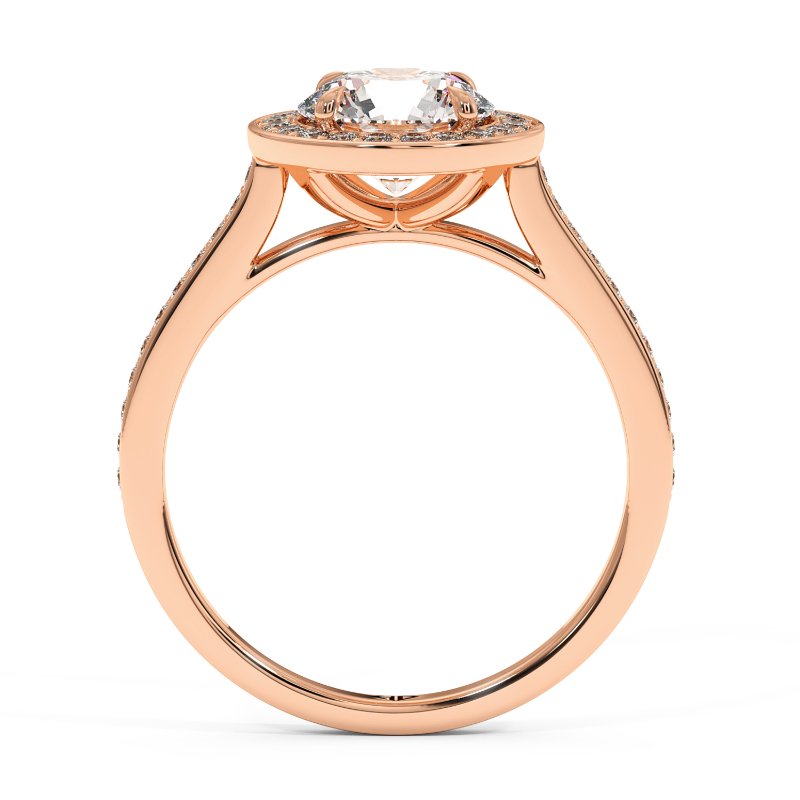 18K Rose Gold Lucia Halo Engagement Ring