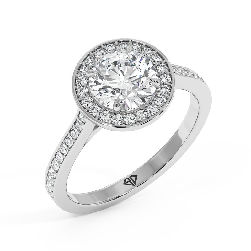 18K White Gold Lucia Halo Engagement Ring