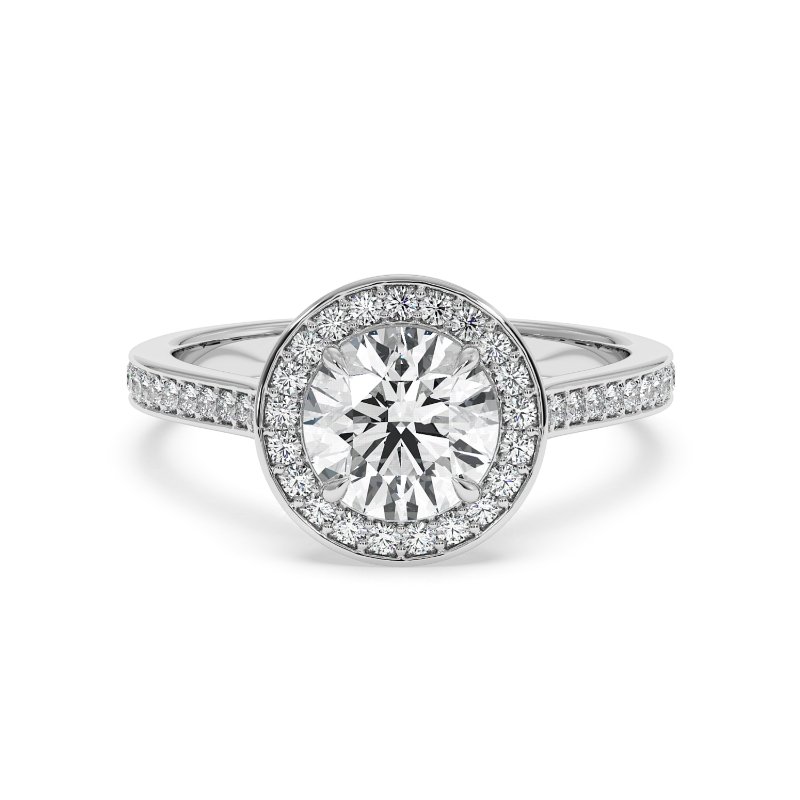 18K White Gold Lucia Halo Engagement Ring