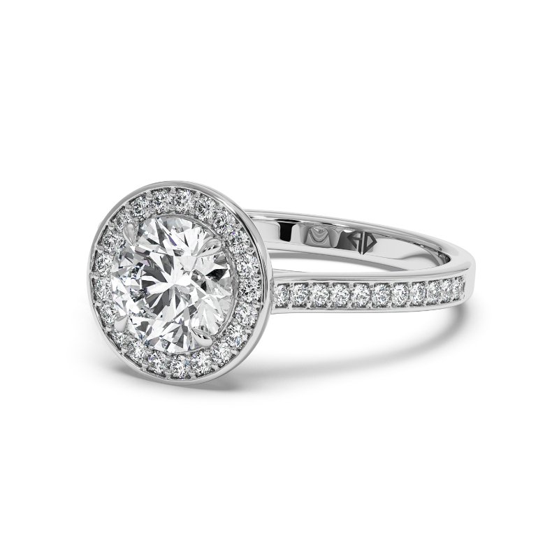 18K White Gold Lucia Halo Engagement Ring