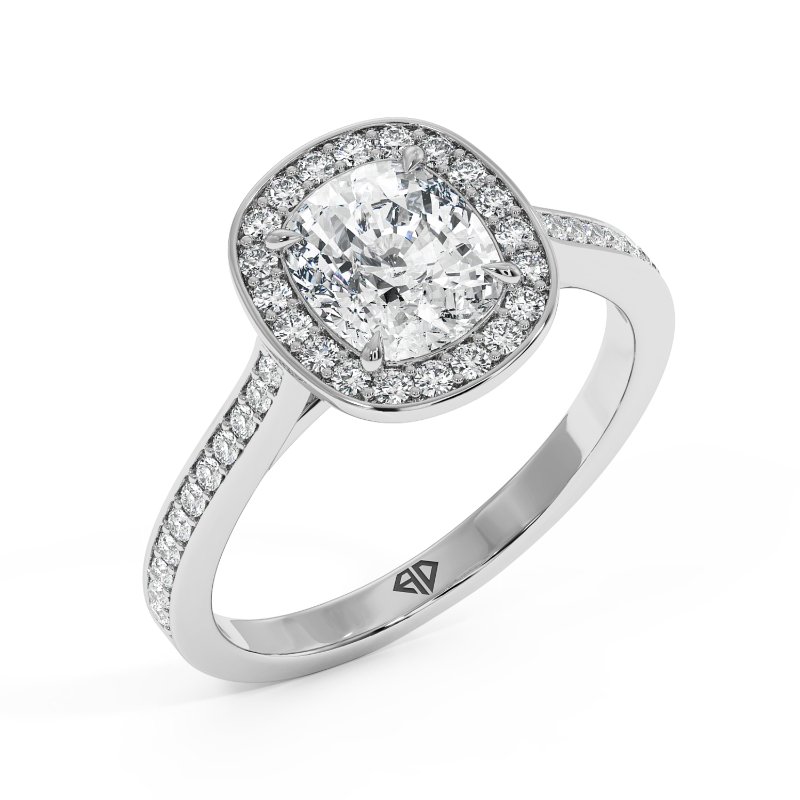 Platinum Lucia Halo Engagement Ring