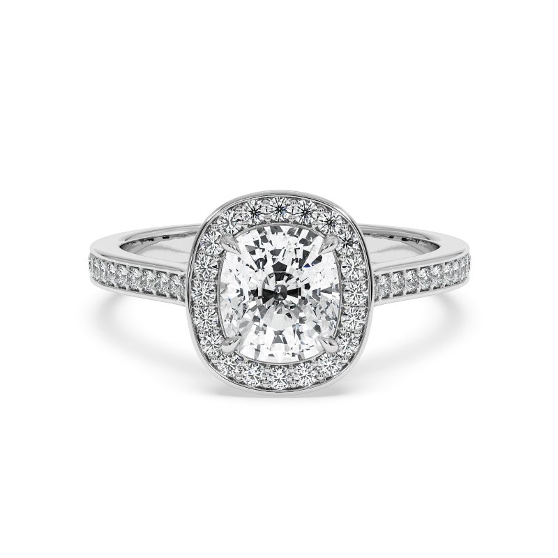 Platinum Lucia Halo Engagement Ring