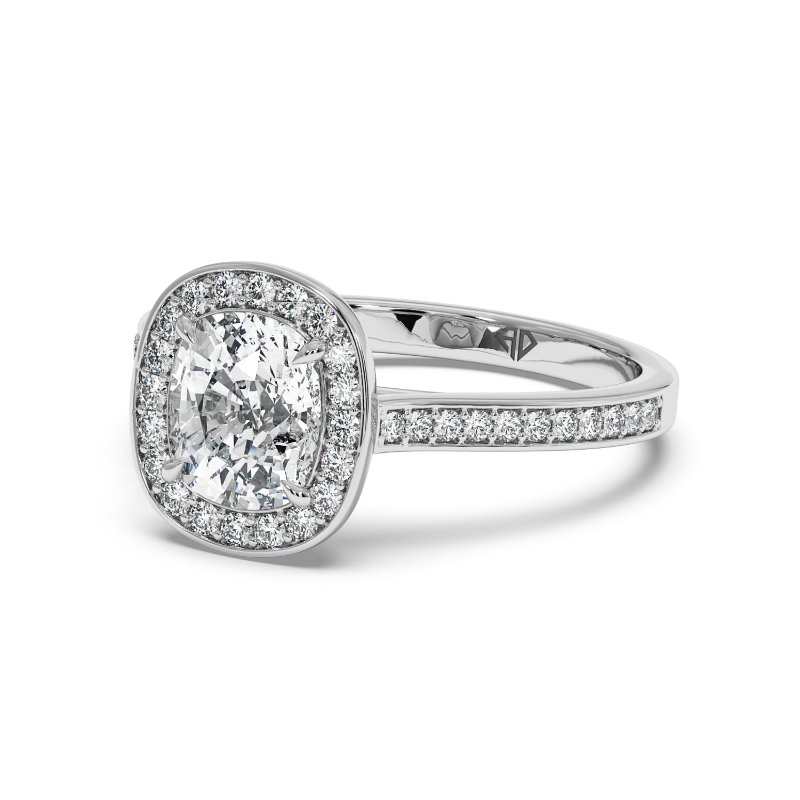 Platinum Lucia Halo Engagement Ring