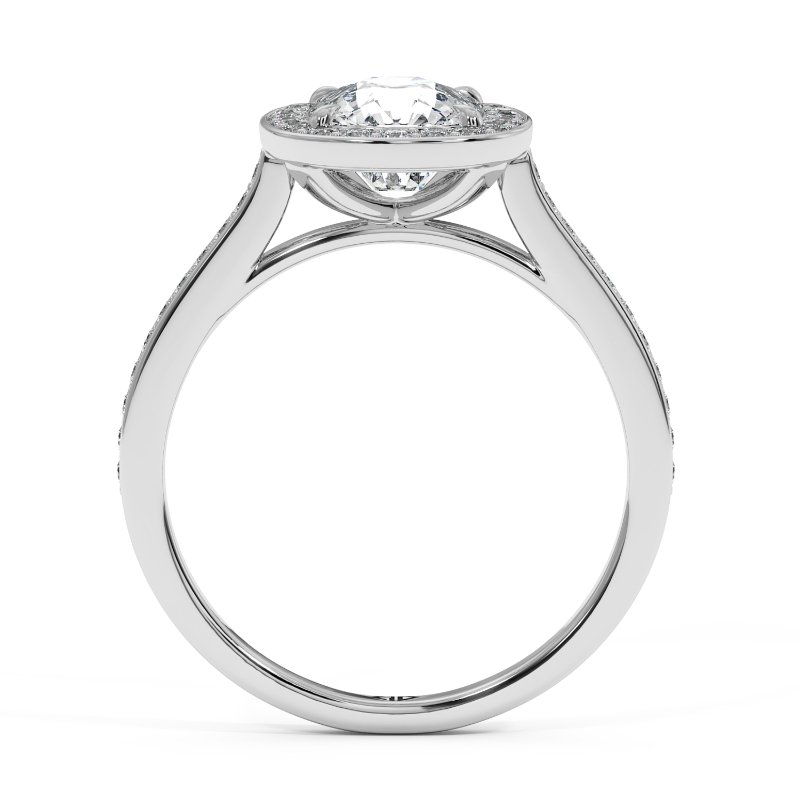Platinum Lucia Halo Engagement Ring