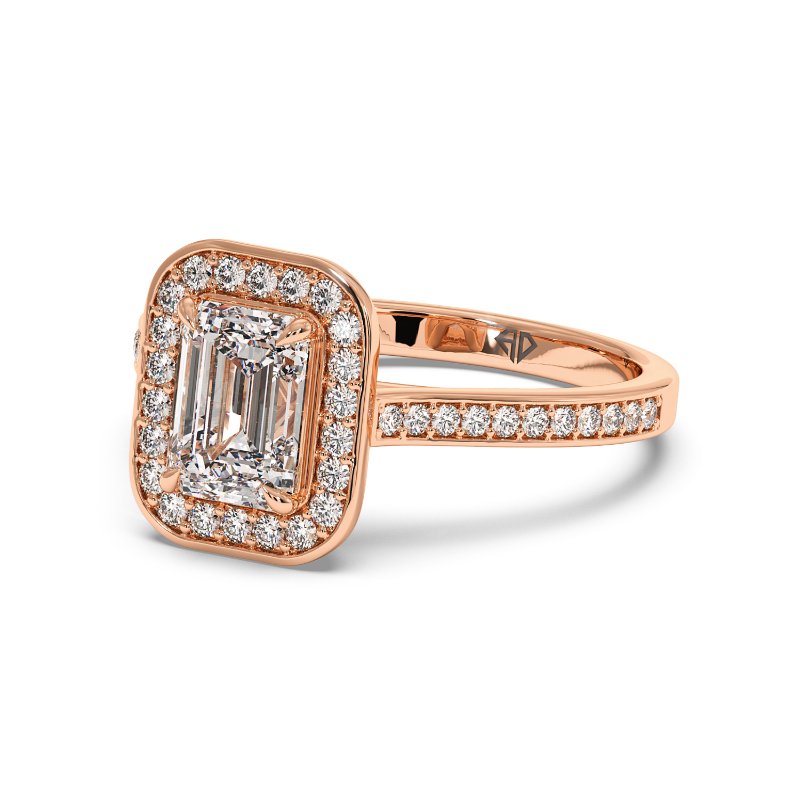 18K Rose Gold Lucia Halo Engagement Ring