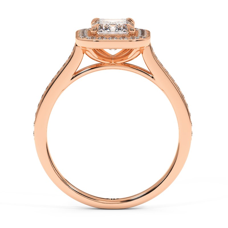 18K Rose Gold Lucia Halo Engagement Ring