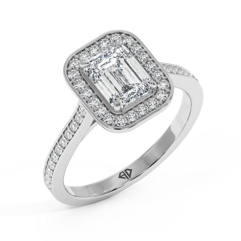 Platinum Lucia Halo Engagement Ring
