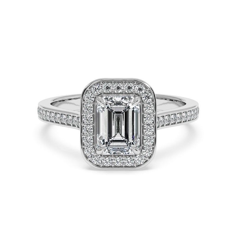 Platinum Lucia Halo Engagement Ring