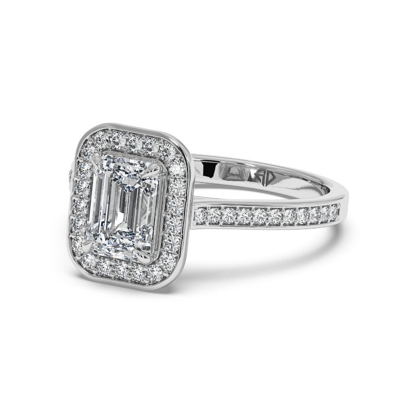 Platinum Lucia Halo Engagement Ring