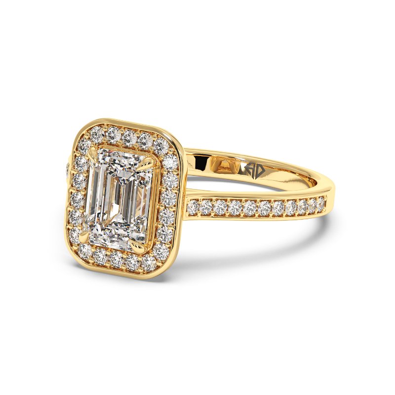 18K Yellow Gold Lucia Halo Engagement Ring