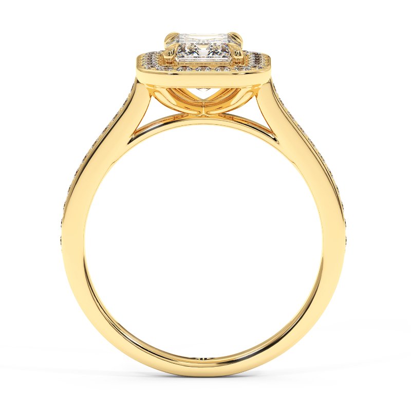 18K Yellow Gold Lucia Halo Engagement Ring