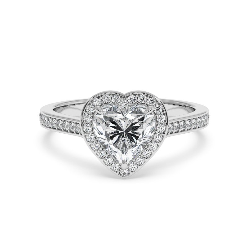 18K White Gold Lucia Halo Engagement Ring