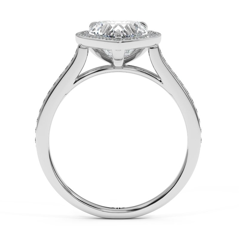 18K White Gold Lucia Halo Engagement Ring
