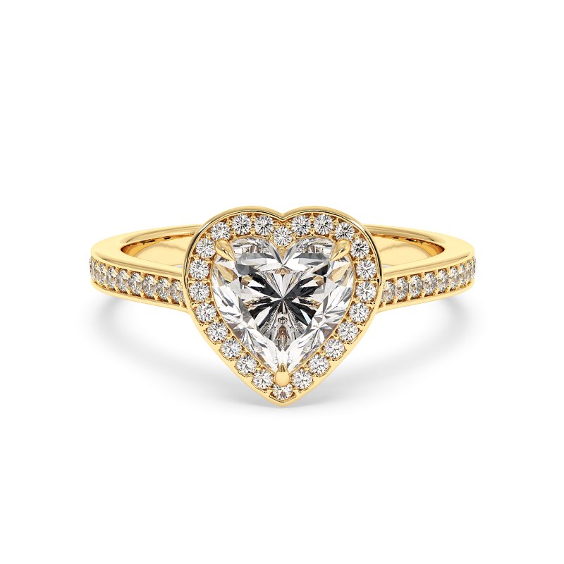 18K Yellow Gold Lucia Halo Engagement Ring