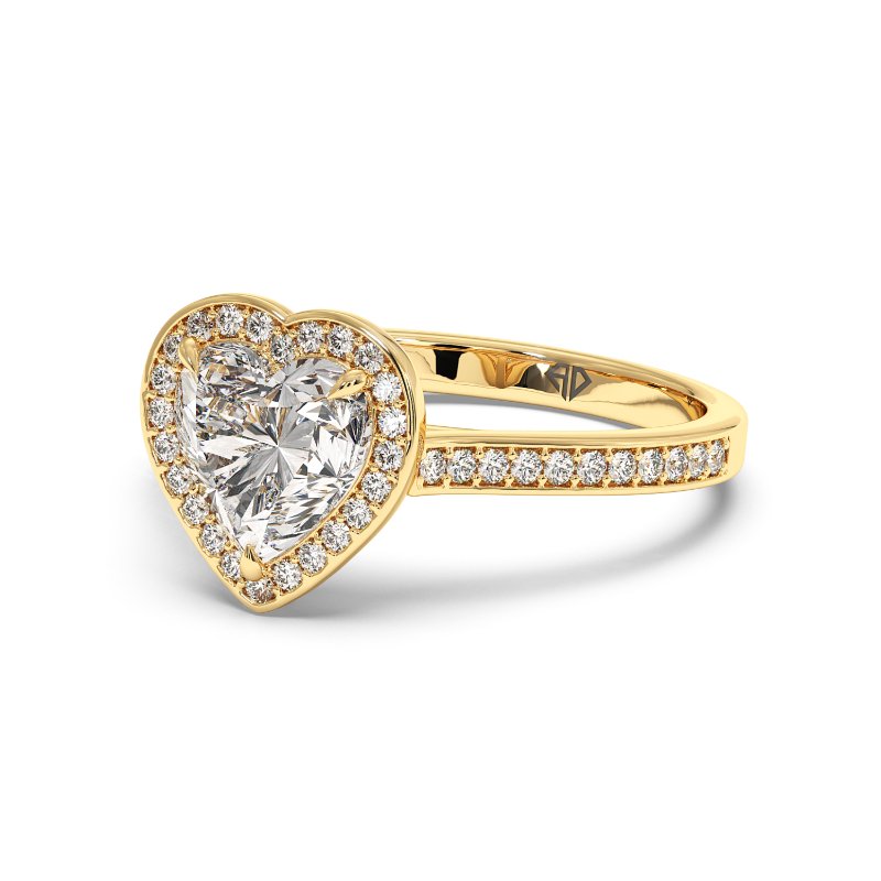 18K Yellow Gold Lucia Halo Engagement Ring