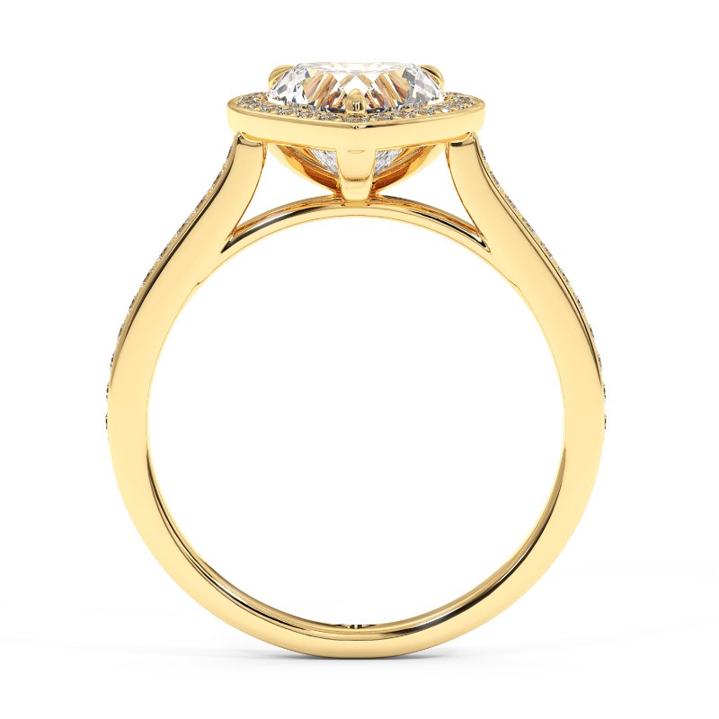 18K Yellow Gold Lucia Halo Engagement Ring