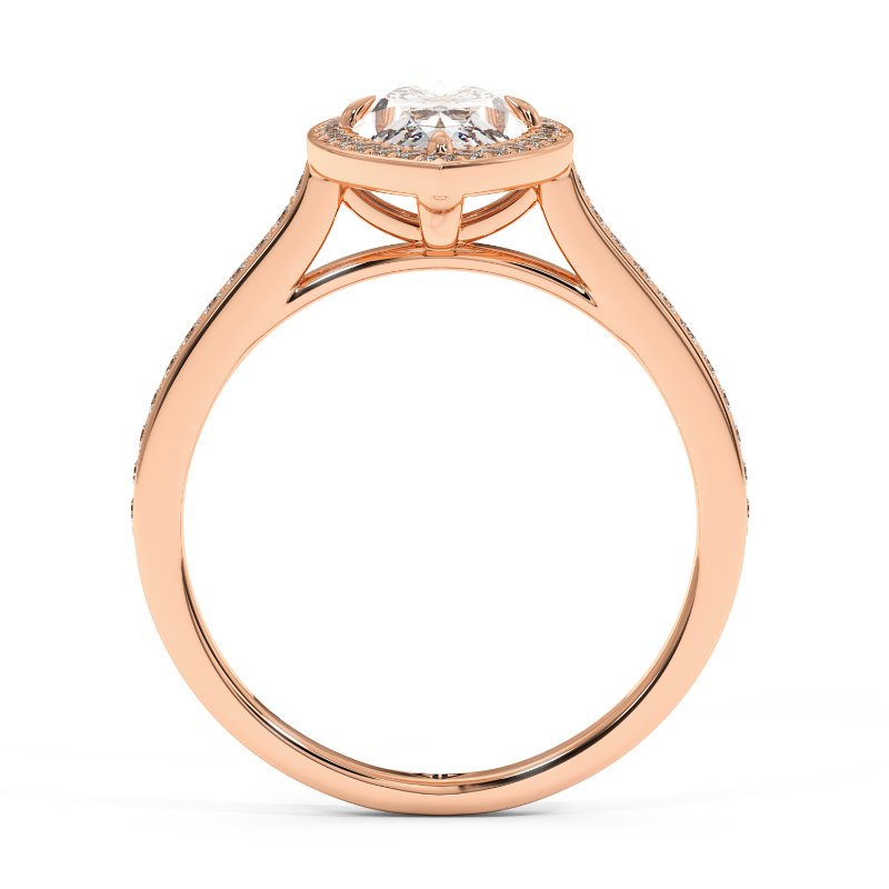 18K Rose Gold Lucia Halo Engagement Ring