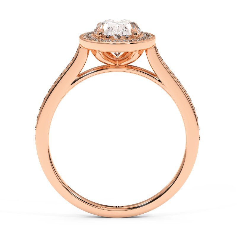 18K Rose Gold Lucia Halo Engagement Ring
